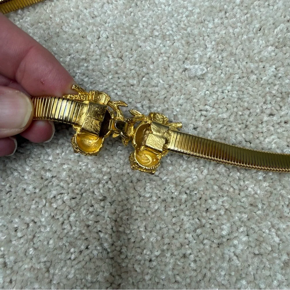 Vintage MIMI DI N stretch Owl Belt metal gold tone 1975 Womens - Picture 4 of 10